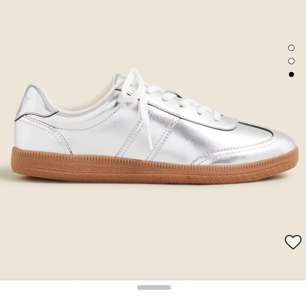 J. Crew Silver and White Women's Sneakers NWT $168 - Picture 2 of 11
